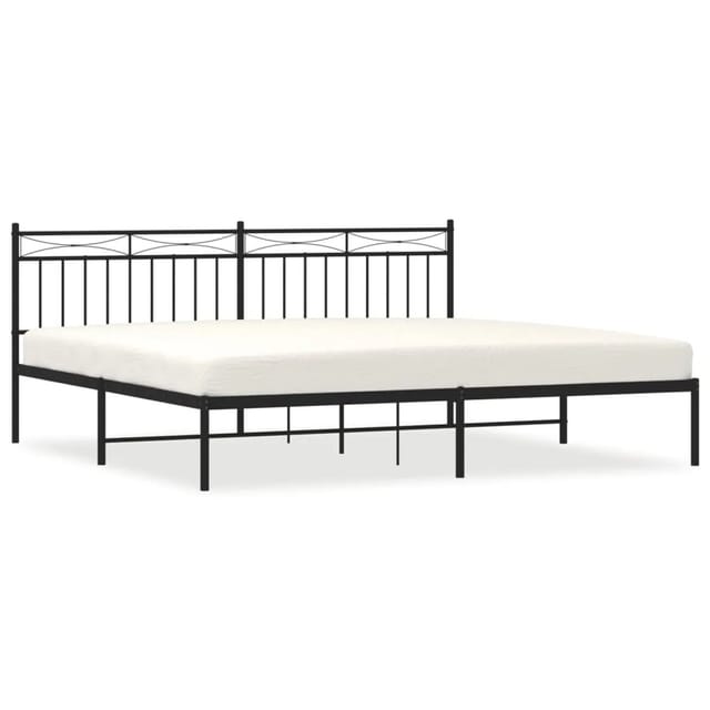 vidaXL Bettgestell mit Kopfteil Metall Schwarz 193x203 cm Modell 141908812