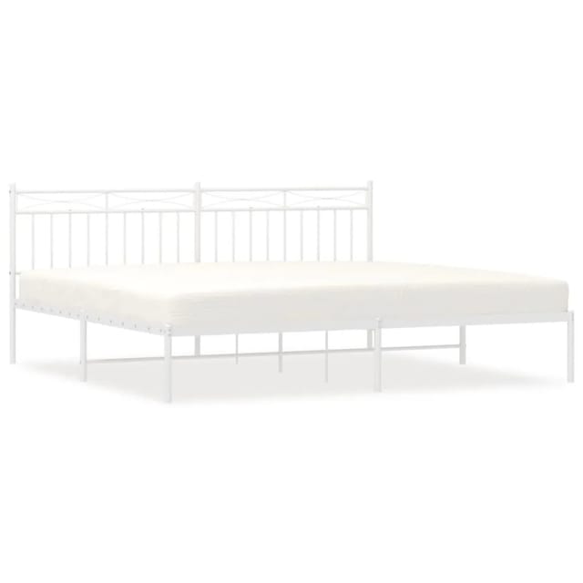 vidaXL Bettgestell mit Kopfteil Metall Weiß 193x203 cm Modell 111908816