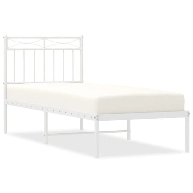 vidaXL Bettgestell mit Kopfteil Metall Weiß 80x200 cm Modell 141908813