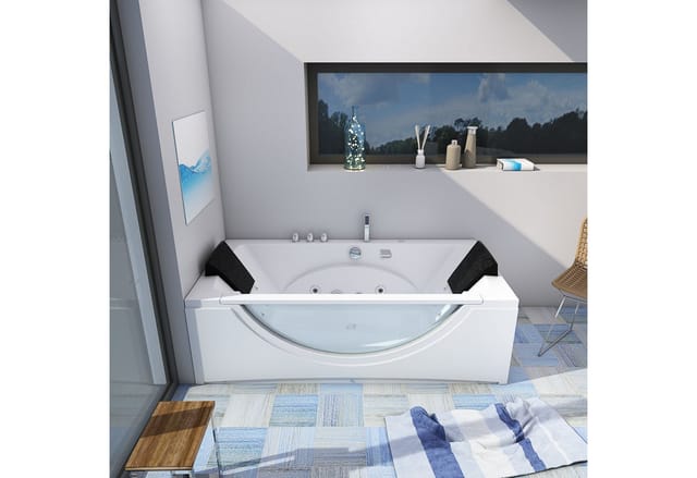 AcquaVapore Whirlpool Pool Badewanne Eckwanne Wanne W81-A-SC 90x180 mit Farblich