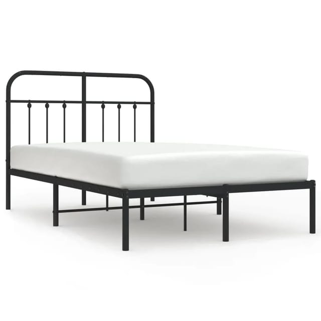vidaXL Bettgestell mit Kopfteil Metall Schwarz 120x200 cm Modell 21849099