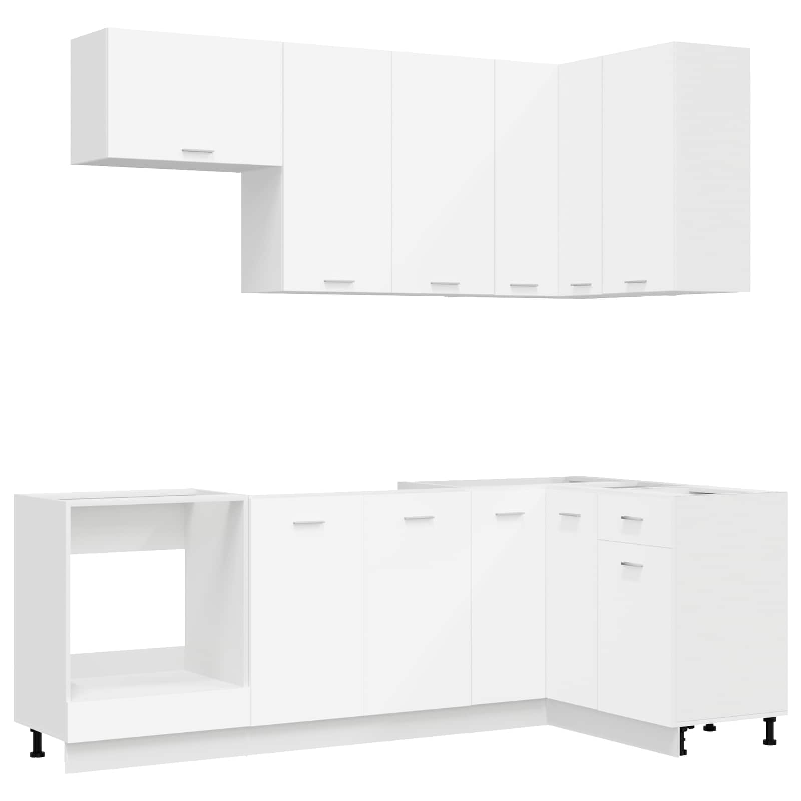 Kücheneinheit Lyon 8 Stk. Weiß Holzwerkstoff Vidaxl