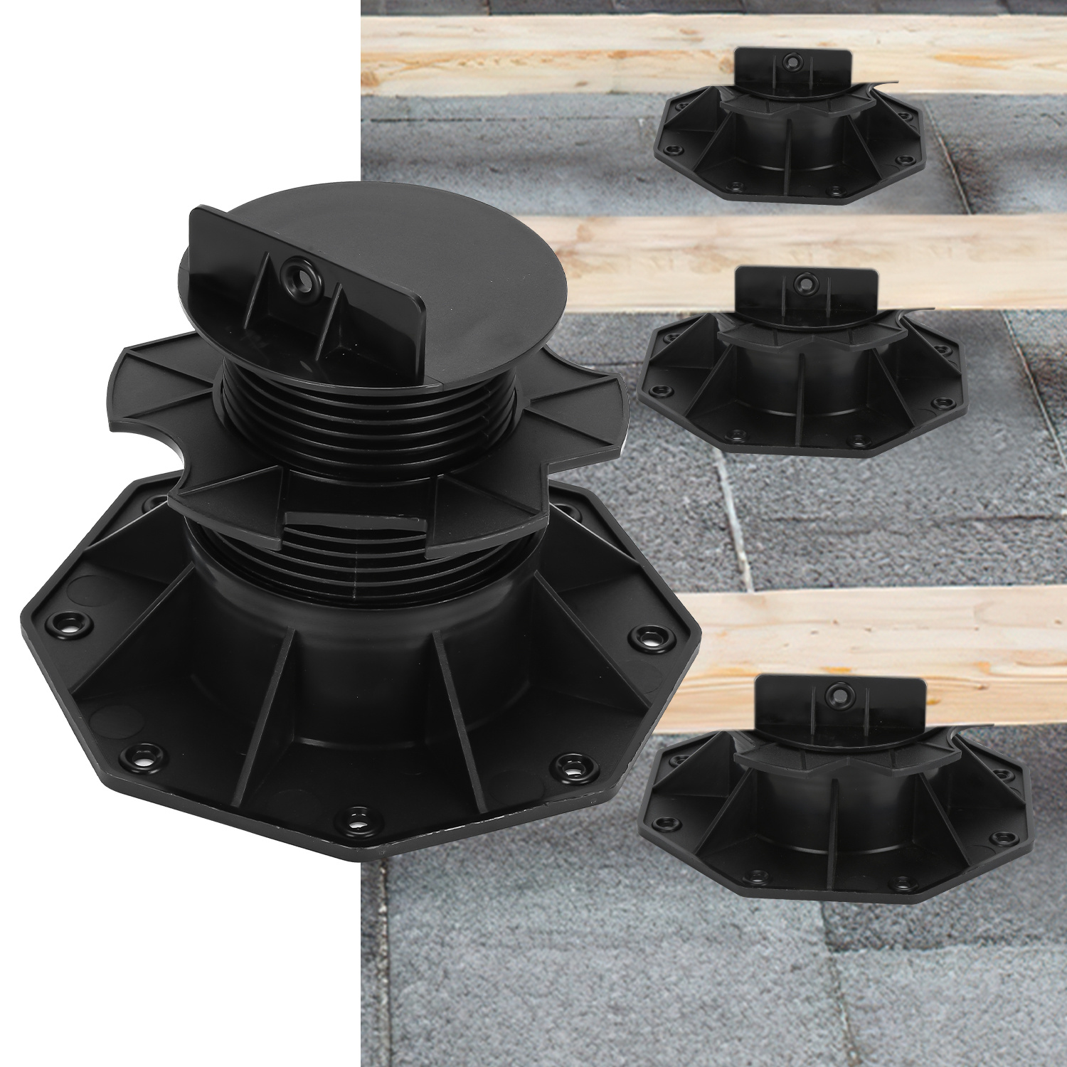 Wolketon Stelzlager Höhenverstellbar 30 Stück Stellfuss 60-140mm Plattenlager - Stelzlager Für Terrassenplatten-unterkonstruktion Holz, Wpc Und Stein