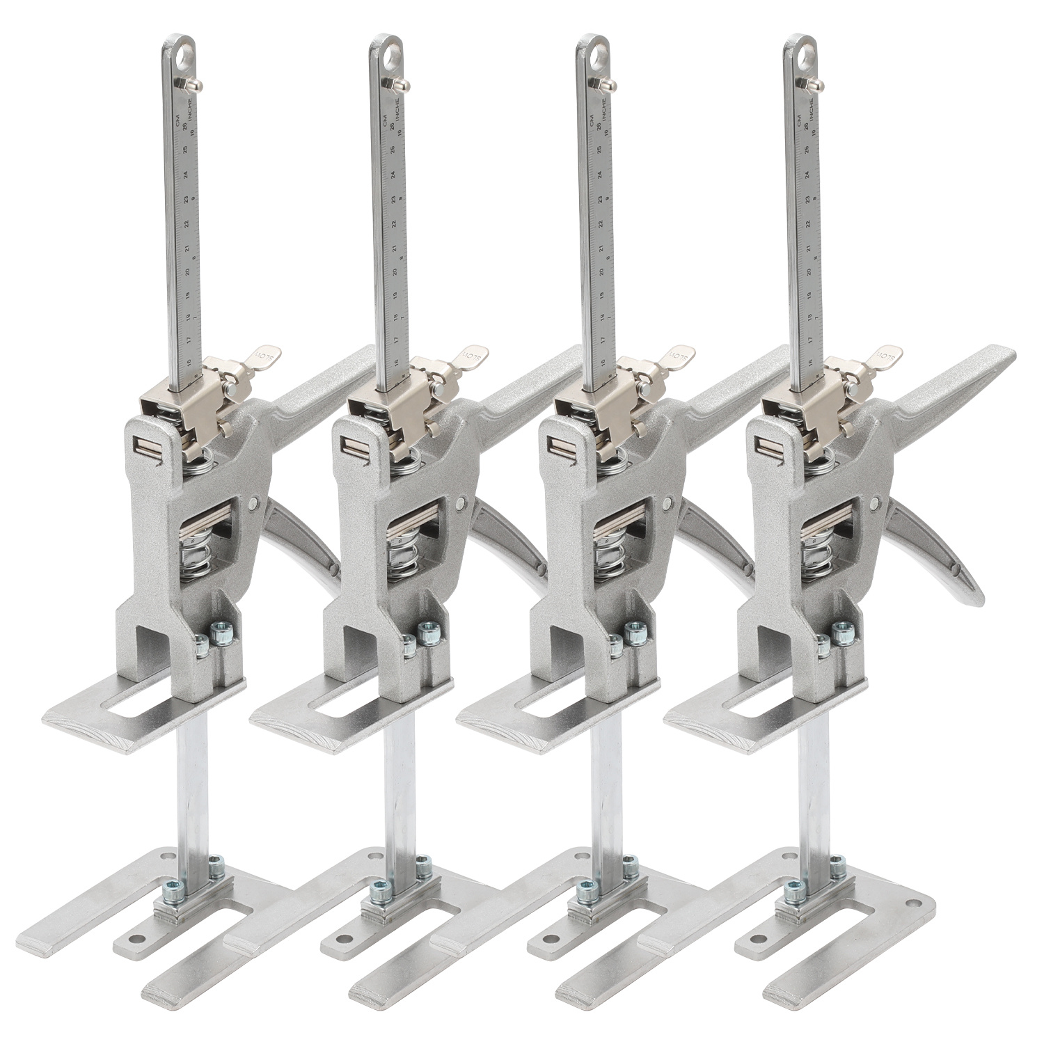 Wolketon Möbelheber 4er Set, Arbeitssparender Hebearm Höhenversteller, Montagehilfe Mit Schnell- Und Feinabsenkung Für Möbel Türen Platten