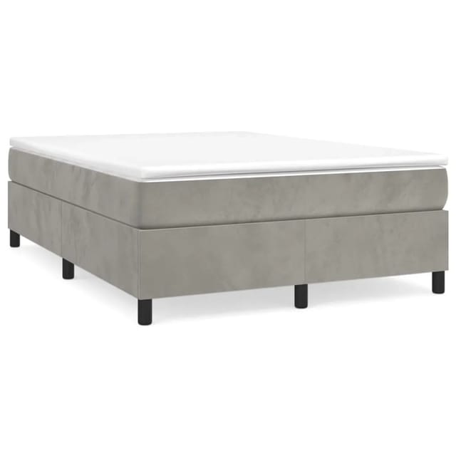 vidaXL Boxspringbett Hellgrau 140x200 cm Samt1399422