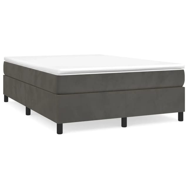 vidaXL Boxspringbett Dunkelgrau 140x190 cm Samt1399766