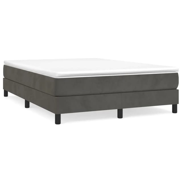 vidaXL Boxspringbett Dunkelgrau 140x190 cm Samt1399758