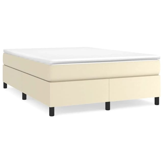 vidaXL Boxspringbett Creme 140x190 cm Kunstleder1465976