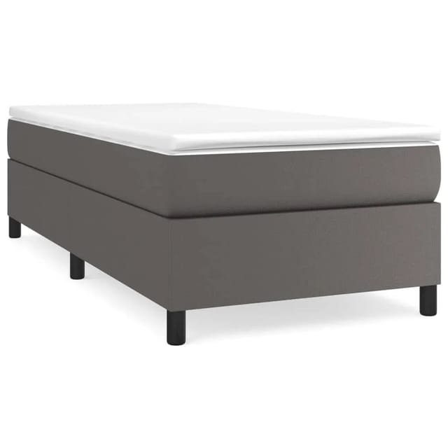 vidaXL Boxspringbett Grau 90x190 cm Kunstleder1465977