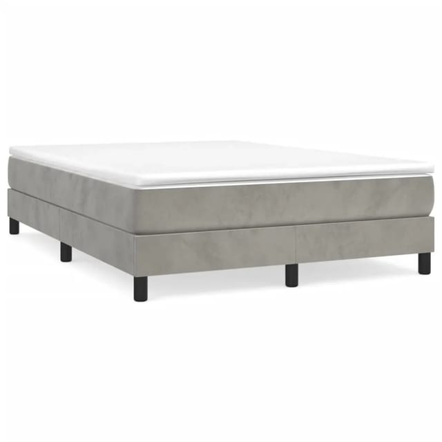 vidaXL Boxspringbett Hellgrau 140x200 cm Samt1397082