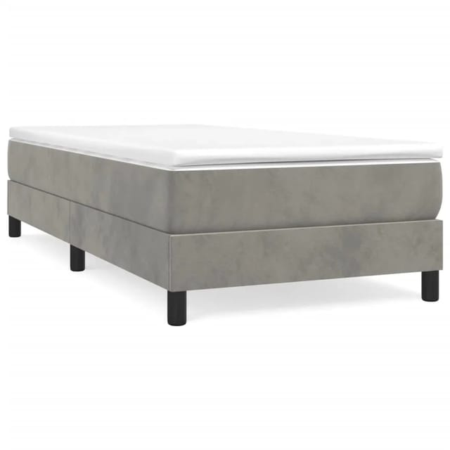 vidaXL Boxspringbett Hellgrau 90x200 cm Samt1388335