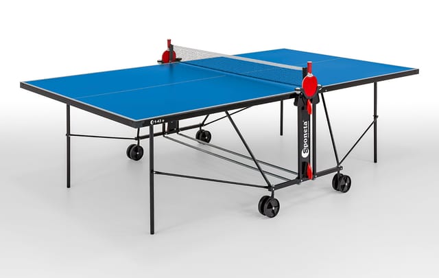 Sponeta Tischtennisplatte S 1-43 e Blau Wetterfest und Klappbar mit Rollen