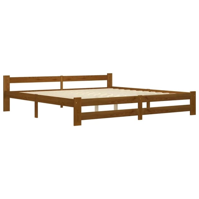 vidaXL Massivholzbett Honigbraun Kiefer 200x200 cm649460