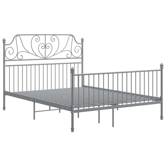 vidaXL Bettgestell Grau Metall 140x200 cm Modell 6723143