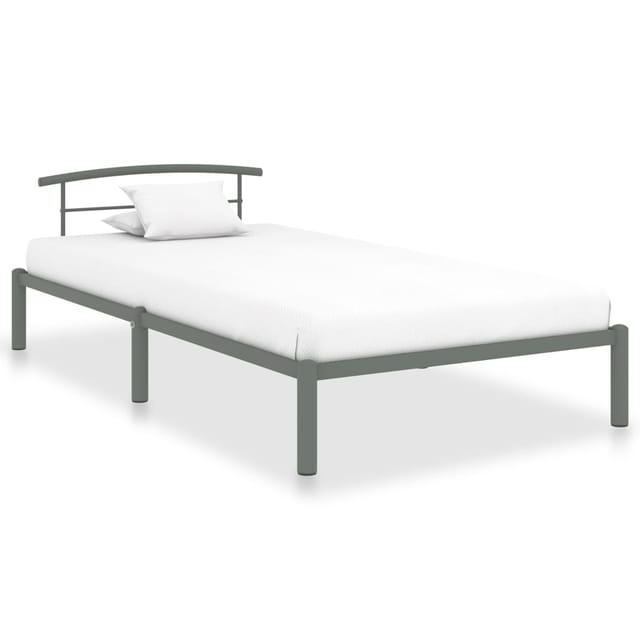 vidaXL Bettgestell Grau Metall 90x200 cm Modell 3618431
