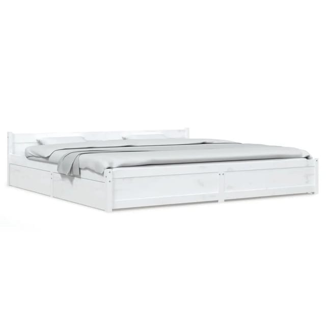 vidaXL Bett mit Schubladen Weiß 180x200 cm 6FT Super King Modell 11119800