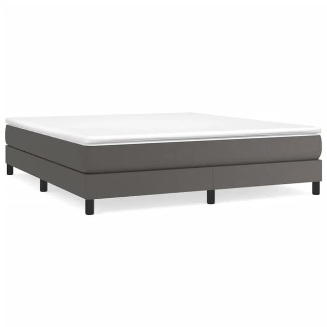 vidaXL Boxspringbett Grau 180x200 cm Kunstleder1371021
