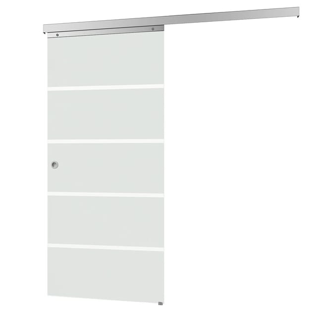 inova Glasschiebetür Blockstreifen 900 x 2035 mm Komplettset mit Griffmuschel inkl. 2Seitiger Softclose