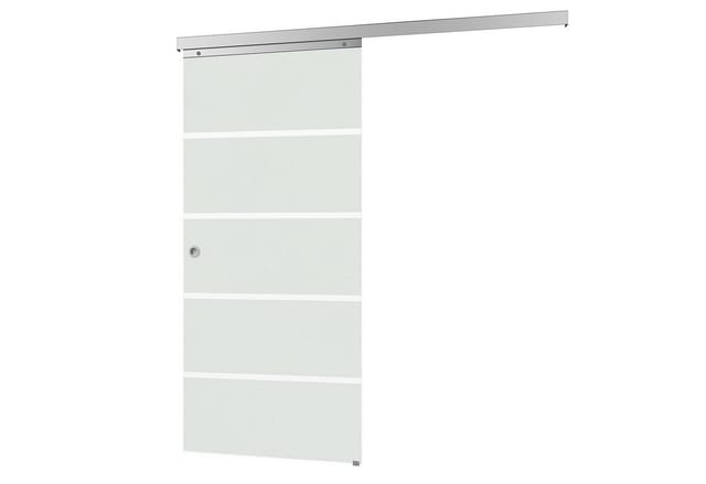 inova Glasschiebetür Blockstreifen 755 x 2035 mm Komplettset mit Griffmuschel inkl. 2Seitiger Softclose