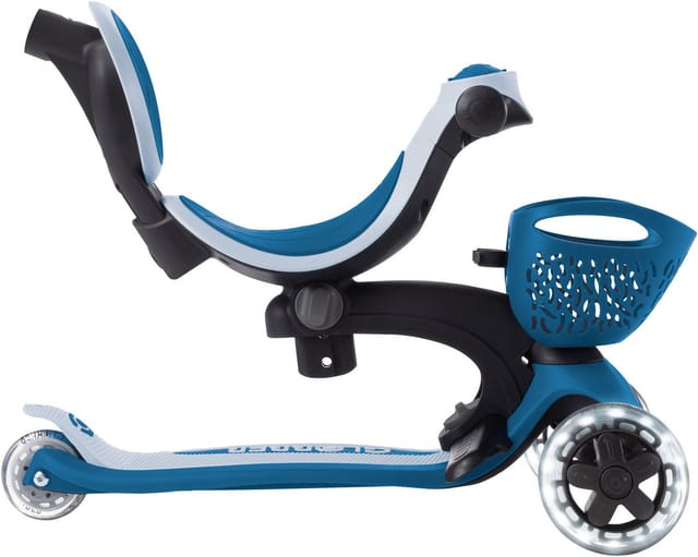 Globber Go-Up Baby 360 Lights 3 in 1 Aufsitzrad Laufrad Scooter Höhenverstellbar LED-Rollen LED-Modul Petrol Blau