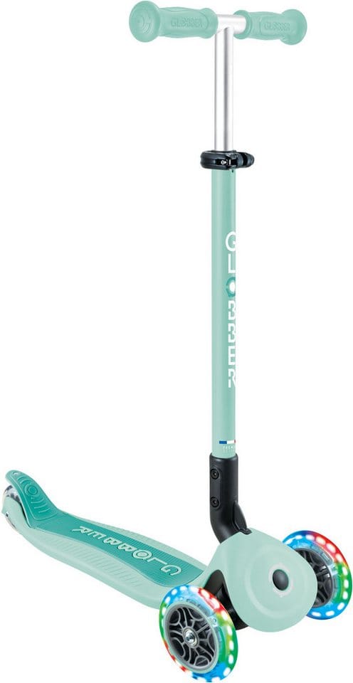 Globber Go-Up Active Lights 3 in 1 Dreirad Laufrad und Scooter 120/80 mm 3-Rädrig Höhenverstellbar Mint