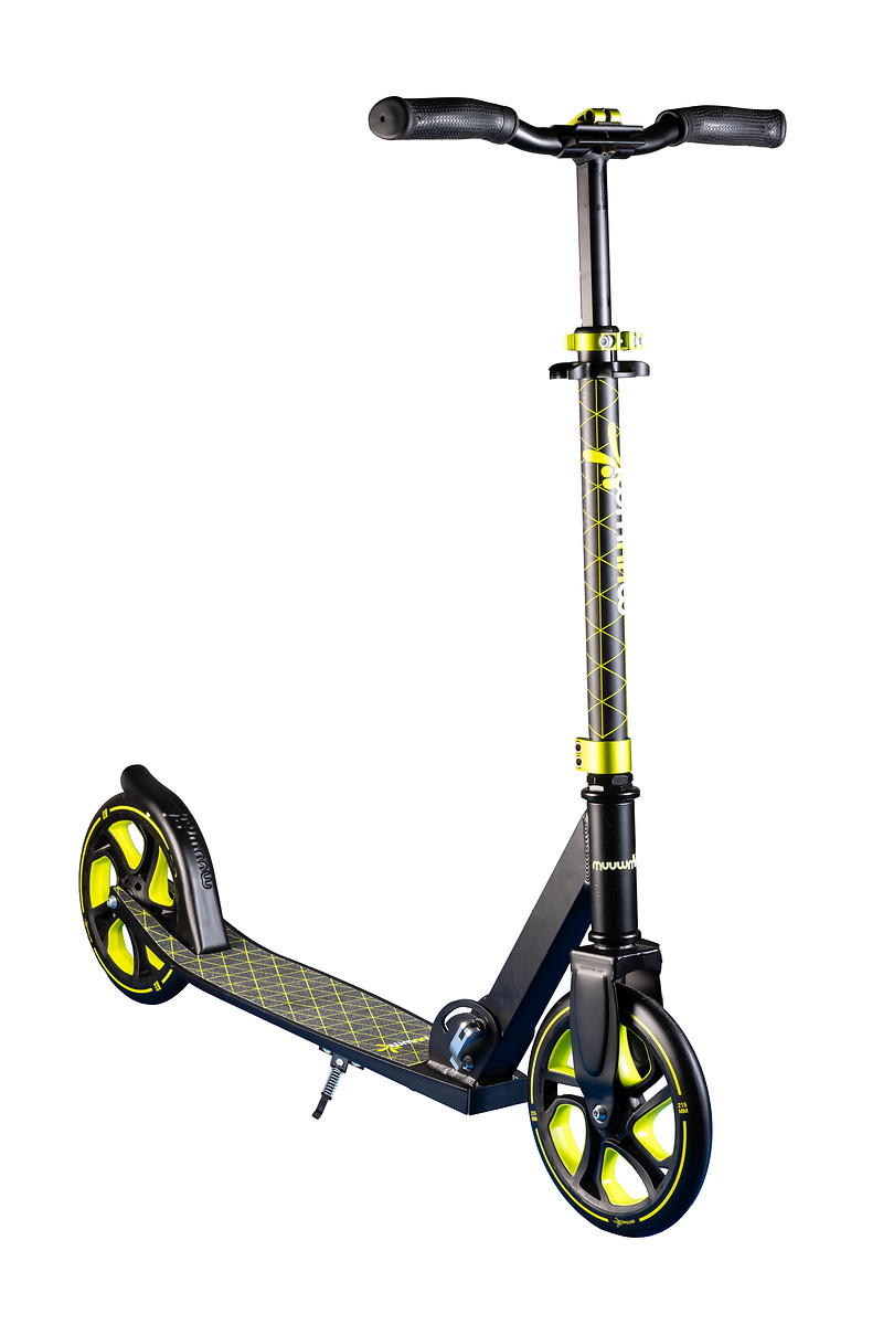 Muuwmi Aluminium Scooter Pro Tretroller 215 mm ABEC 7 Kinder und Erwachsene GS-Geprüft Höhenverstellbar New Lime Bild 2
