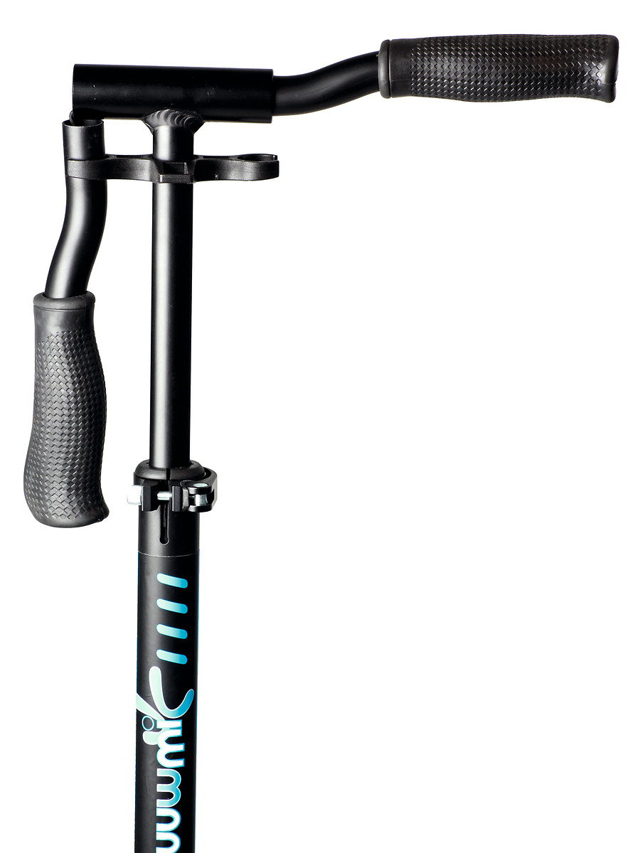 Muuwmi Aluminium Scooter Pro Tretroller 215 mm ABEC 7 GS-Geprüft Höhenverstellbar XL-Deck BMX-Lenker Blau Bild 4