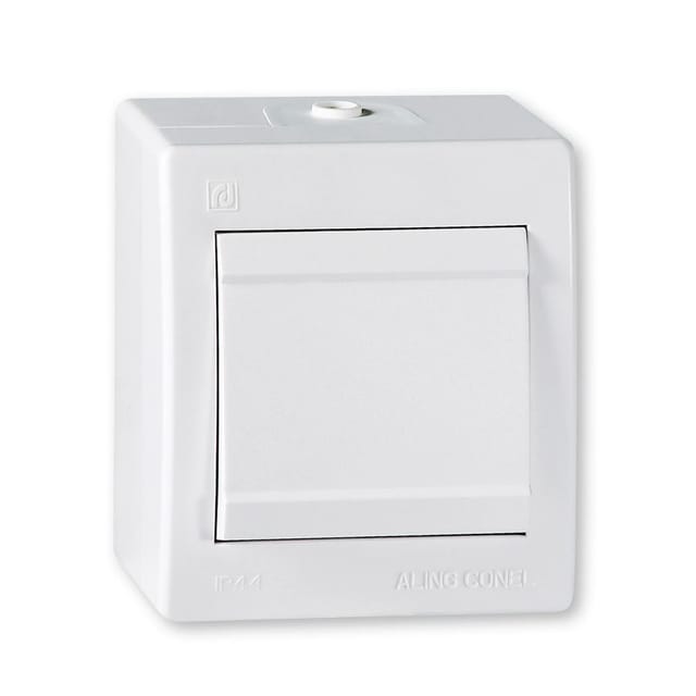 Aling-Conel Aufputz Wechselschalter mit Wippe 10AX250V IP 44 Weiß
