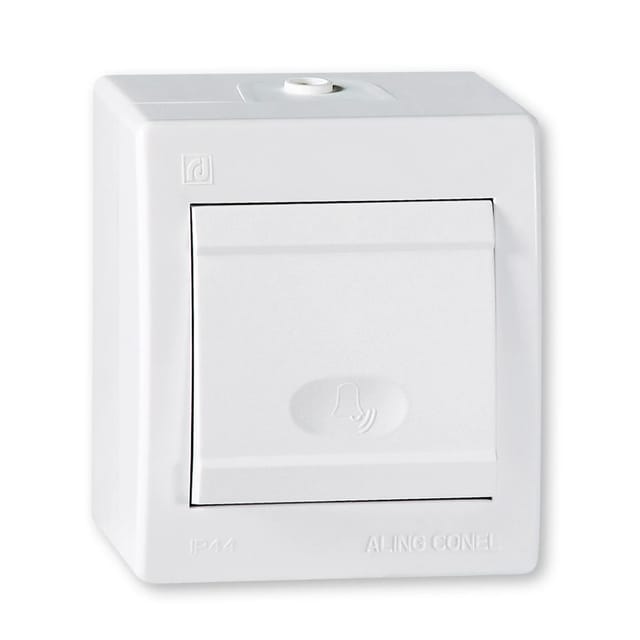 Aling-Conel Aufputz Klingeltaster 10AX250V IP 44 Weiß