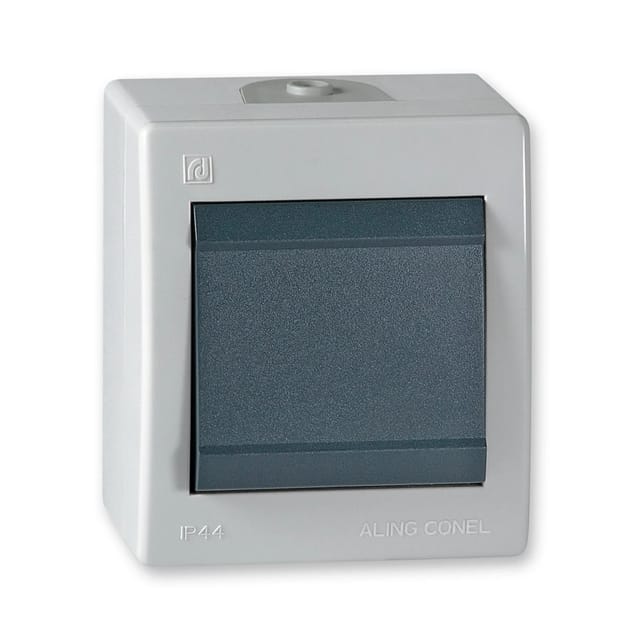 Aling-Conel Aufputz Kreuzschalter mit Wippschalter 10AX250V IP 44 Grau