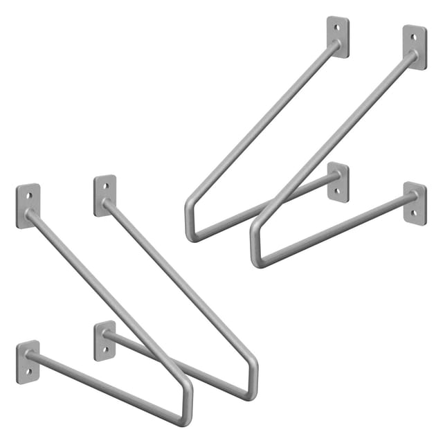 ML-Design 4 Stück Regalhalterung 220 mm Silber aus Stahl Haarnadel Schwebe
