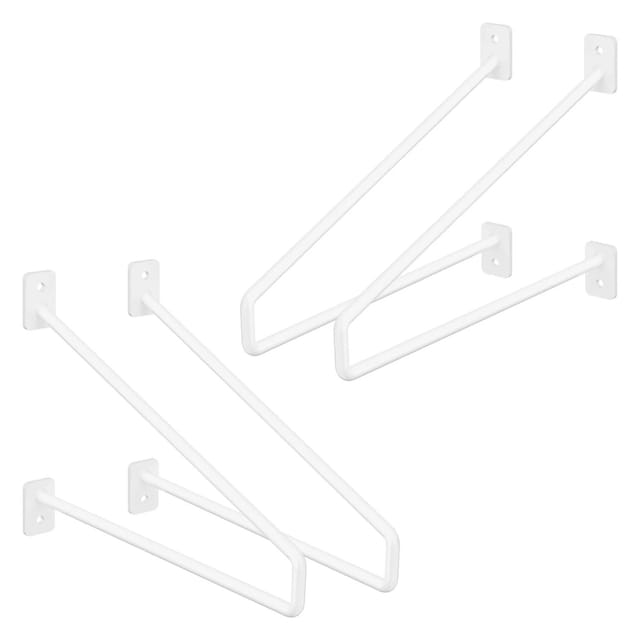 ML-Design 4 Stück Regalhalterung 265 mm Weiß aus Stahl Haarnadel Schwebe