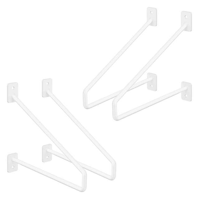 ML-Design 4 Stück Regalhalterung 220 mm Weiß aus Stahl Haarnadel Schwebe Hairpin