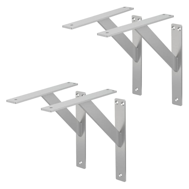 ML-Design 4 Stück Regalhalterung 240 x 240 mm Silber Aluminium Schwebende