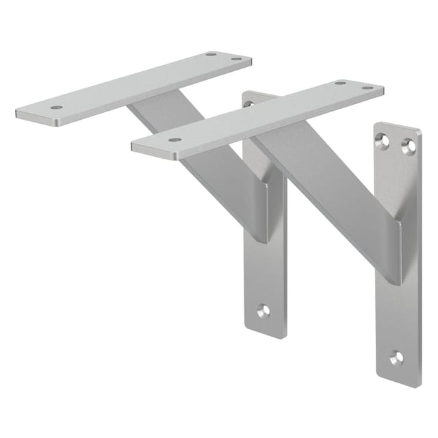 ML-Design 2 Stück Regalhalterung 180x180 mm Silber Aluminium Schwebende