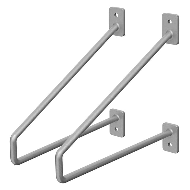 ML-Design 2 Stück Regalhalterung 220 mm Silber aus Stahl Haarnadel Regalwinkel