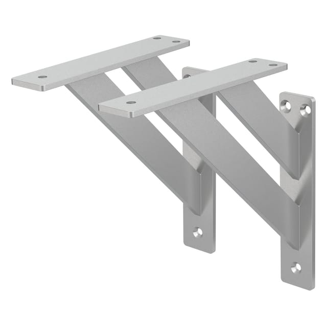 ML-Design 2 Stück Regalhalterung 18x18cm Silber Aluminium Schwebende Regalwinkel