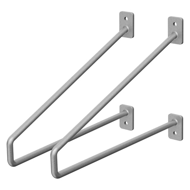 ML-Design 2 Stück Regalhalterung 265 mm Silber aus Stahl Haarnadel Regalwinkel