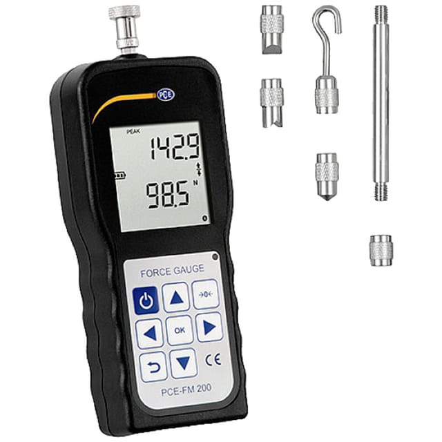 PCE Instruments Kraftmessgerät FM 200 Dynamometer zur Zug und Druckkraftmessung bis 200 N
