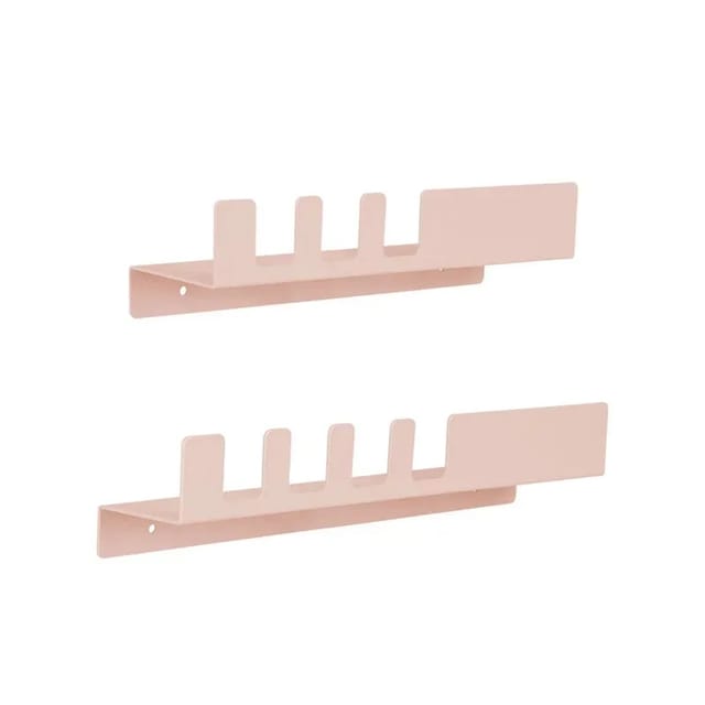 KARAT Wandregal Metall Bunt Minimalistisches 2er Set Für Stilvolle Akzente Pink