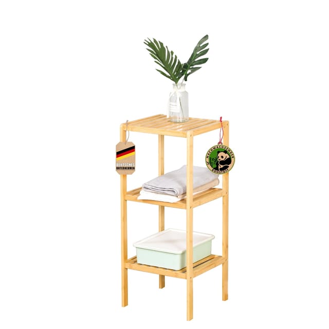 KARAT Bambus Standregal Lowa Platzsparendes Holzregal Mit 3 Etagen