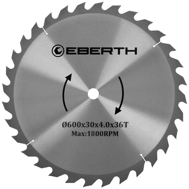 EBERTH Kreissägeblatt 600mm Durchmesser 30mm Bohrung 4,0mm Schnittbreite