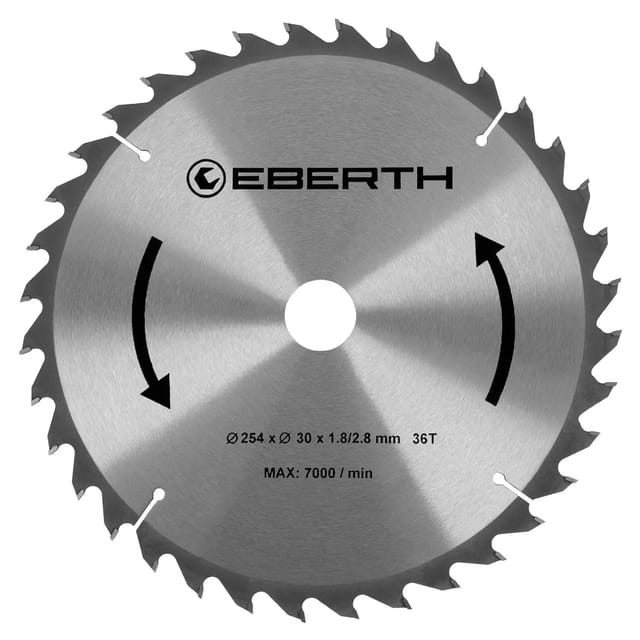 EBERTH Kreissägeblatt 254mm Durchmesser 30mm Bohrung 2,8mm Schnittbreite