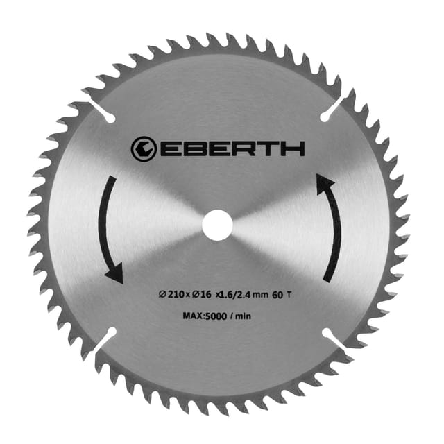 EBERTH Kreissägeblatt 210mm Durchmesser 16mm Bohrung 2,4mm Schnittbreite