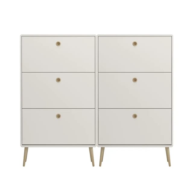 ebuy24 Softline Schuhschrank 6 Klaptüren Weiß