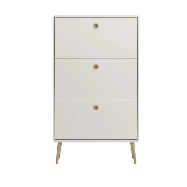 ebuy24 Softline Schuhschrank 3 Klaptüren Weiß