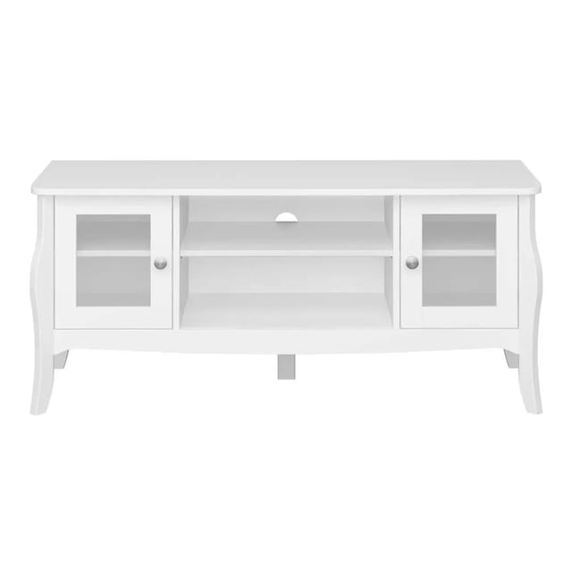 ebuy24 Baroque TV Tisch 2 Türen 1 Ablage Weiß