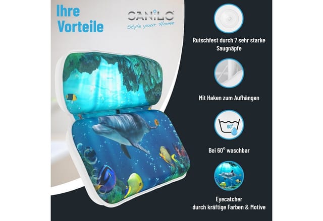 SANILO Badewannenkissen Delphin Korallen
