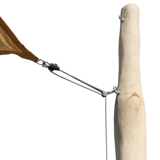Toldoro 3m Sonnensegelmast Höhenverstellbar Aus Holz Robinie Ø110-140mm Pfosten für Sonnensegel mit Befestigungs-Set & 3-fach Höhenverstellung