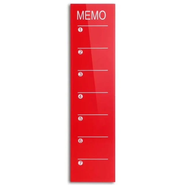 KARAT Glas Wochenplaner Kia Rot To Do Liste Universal Einsetzbar 20 x 80 cm